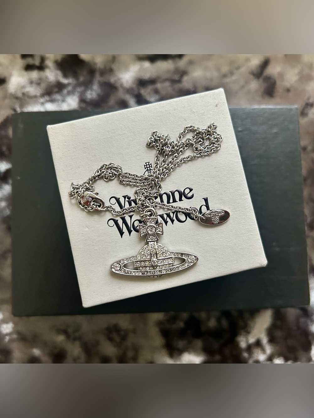 Vivienne Westwood Silver Flat Orb Necklace